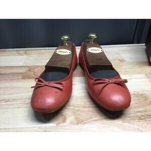 Born Brin Ballet Flats Women's 7.5 Red Leather Slip-On Bow Round Toe Comfort